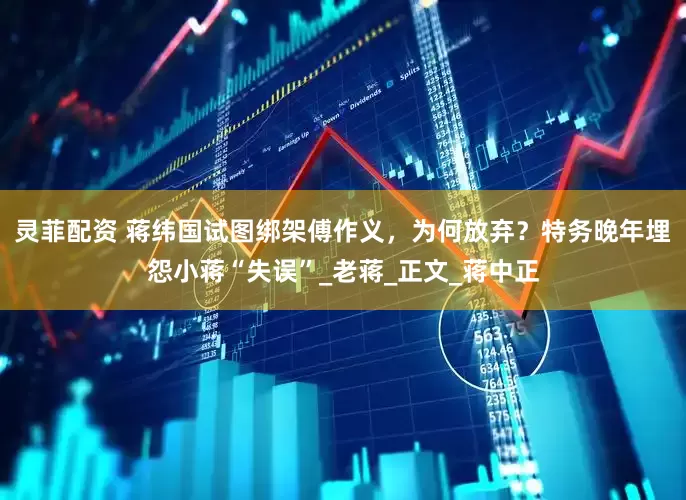 灵菲配资 蒋纬国试图绑架傅作义，为何放弃？特务晚年埋怨小蒋“失误”_老蒋_正文_蒋中正
